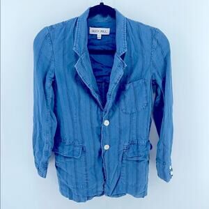 Alex Mill Boy cotton linen blend lightly lined two button pinstripe blazer sz XS